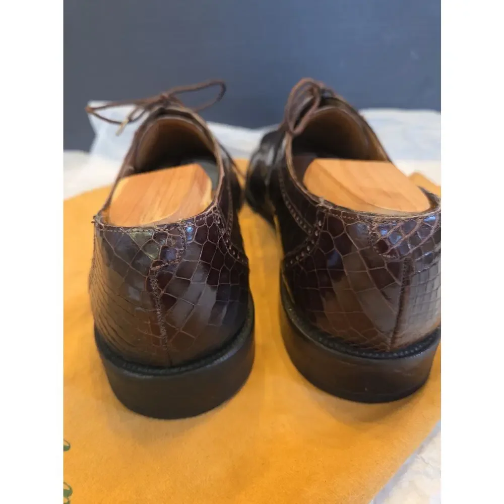 MEZLAN PLATINUM Genuine Crocodile Alligator Boots Loafers Mens Dress Shoes 9.5